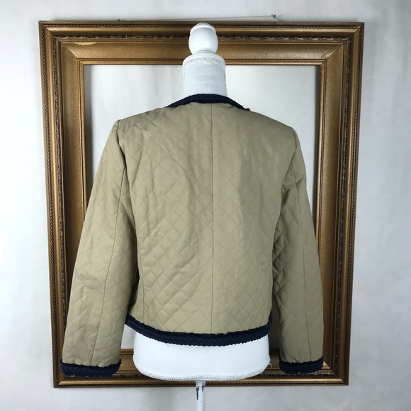 J. CREW quilted Safari Jacket in tan and blue, 10 - Picture 5 of 8